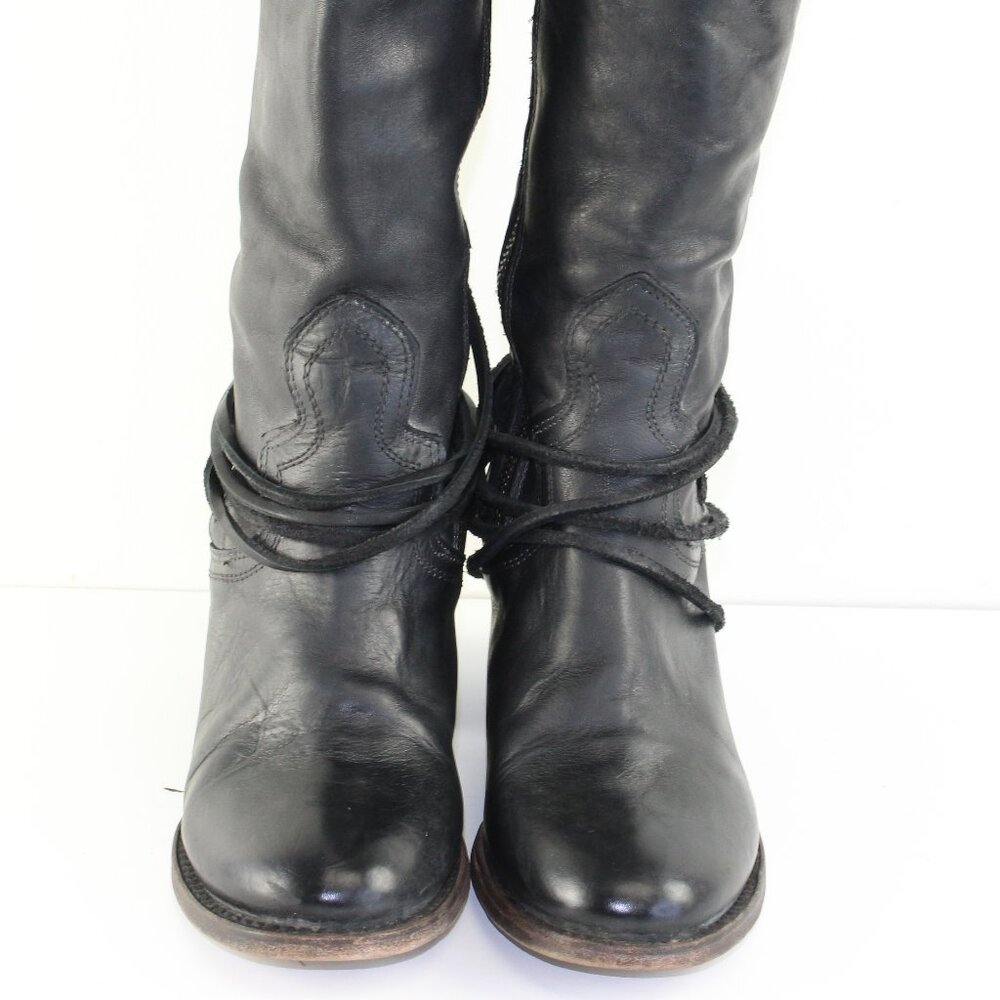 Freebird Steven Coal Tall High Black Black Leather Boots (7 US) - Picture 9 of 11